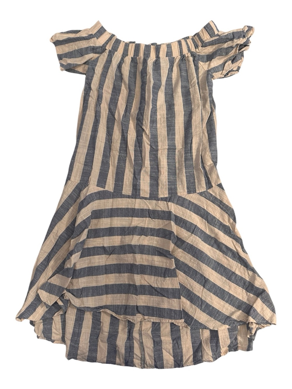 Love in Strapless Maxi Dress in Navy and Cream Stripes